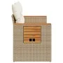 2-seater garden sofa with cushions, beige synthetic rattan by , Outdoor sofas - Ref: Foro24-366083, Price: 187,88 €, Discount: %