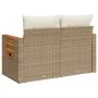 2-seater garden sofa with cushions, beige synthetic rattan by , Outdoor sofas - Ref: Foro24-366083, Price: 187,88 €, Discount: %