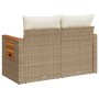 2-Sitzer-Gartensofa mit Kissen, beiges synthetisches Rattan von , Outdoor-Sofas - Ref: Foro24-366083, Preis: 191,45 €, Rabatt: %