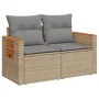 2-Sitzer-Gartensofa mit Kissen, beiges synthetisches Rattan von , Outdoor-Sofas - Ref: Foro24-366110, Preis: 172,69 €, Rabatt: %