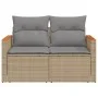 2-Sitzer-Gartensofa mit Kissen, beiges synthetisches Rattan von , Outdoor-Sofas - Ref: Foro24-366110, Preis: 172,69 €, Rabatt: %