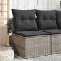 Sofá de jardín sin reposabrazos con cojines ratán PE gris de , Sofás de exterior - Ref: Foro24-366112, Precio: 55,82 €, Descu...
