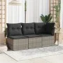 Garden sofa without armrests with gray PE rattan cushions by , Outdoor sofas - Ref: Foro24-366112, Price: 55,10 €, Discount: %