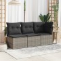 Sofá de jardín sin reposabrazos con cojines ratán PE gris de , Sofás de exterior - Ref: Foro24-366112, Precio: 55,82 €, Descu...