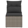 Garden sofa without armrests with gray PE rattan cushions by , Outdoor sofas - Ref: Foro24-366112, Price: 55,82 €, Discount: %