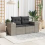 Garden sofa with cushions 2 seater gray synthetic rattan by , Outdoor sofas - Ref: Foro24-366125, Price: 168,77 €, Discount: %