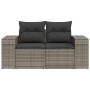 Garden sofa with cushions 2 seater gray synthetic rattan by , Outdoor sofas - Ref: Foro24-366125, Price: 168,77 €, Discount: %