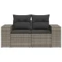 Gartensofa mit Kissen, 2-Sitzer, graues synthetisches Rattan von , Outdoor-Sofas - Ref: Foro24-366125, Preis: 182,31 €, Rabat...
