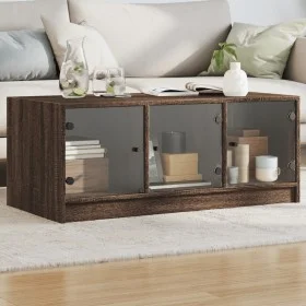 Couchtisch mit eichenbraunen Glastüren 102x50x42 cm von , Couchtisch - Ref: Foro24-836419, Preis: 80,16 €, Rabatt: %