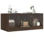 Coffee table with oak brown glass doors 102x50x42 cm by , Coffee table - Ref: Foro24-836419, Price: 80,14 €, Discount: %