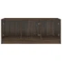 Coffee table with oak brown glass doors 102x50x42 cm by , Coffee table - Ref: Foro24-836419, Price: 80,14 €, Discount: %
