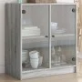 Zusatzgarderobe mit Glastüren in Sonoma-Grau, 68 x 37 x 75,5 cm von , Sideboards - Ref: Foro24-836425, Preis: 80,80 €, Rabatt: %