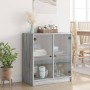 Auxiliary wardrobe with Sonoma gray glass doors 68x37x75.5 cm by , Sideboards - Ref: Foro24-836425, Price: 80,71 €, Discount: %