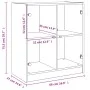 Zusatzgarderobe mit Glastüren in Sonoma-Grau, 68 x 37 x 75,5 cm von , Sideboards - Ref: Foro24-836425, Preis: 80,80 €, Rabatt: %