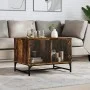 Coffee table with smoked oak glass doors 68.5x50x50 cm by , Coffee table - Ref: Foro24-836543, Price: 47,92 €, Discount: %