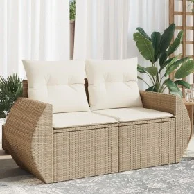 2-Sitzer-Gartensofa mit Kissen, beiges synthetisches Rattan von , Outdoor-Sofas - Ref: Foro24-366062, Preis: 229,36 €, Rabatt: %