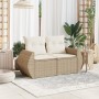2-Sitzer-Gartensofa mit Kissen, beiges synthetisches Rattan von , Outdoor-Sofas - Ref: Foro24-366062, Preis: 200,78 €, Rabatt: %