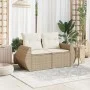 Sofá de jardín con cojines de 2 plazas ratán sintético beige de , Sofás de exterior - Ref: Foro24-366062, Precio: 229,33 €, D...