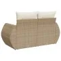 2-seater garden sofa with cushions, beige synthetic rattan by , Outdoor sofas - Ref: Foro24-366062, Price: 229,37 €, Discount: %