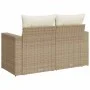 2-seater garden sofa with cushions, beige synthetic rattan by , Outdoor sofas - Ref: Foro24-366060, Price: 173,94 €, Discount: %