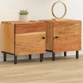 Bedside tables 2 units solid acacia wood 40x33x46 cm by , Nightstands - Ref: Foro24-356852, Price: 73,12 €, Discount: %