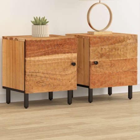 Nachttische 2 Stk. massives Akazienholz 40x33x46 cm von , Nachttische - Ref: Foro24-356852, Preis: 73,76 €, Rabatt: %