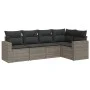 Garden sofa set with 5-piece synthetic rattan gray cushions by , Garden sets - Ref: Foro24-3218920, Price: 317,04 €, Discount: %
