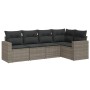 Set Gartensofas mit Kissen 5 Stück synthetisches Rattangrau von , Gartensets - Ref: Foro24-3218920, Preis: 316,64 €, Rabatt: %