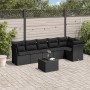 7-teiliges Garten-Esszimmerset und Kissen synthetisches Rattan schwarz von , Gartensets - Ref: Foro24-3217665, Preis: 438,29 ...