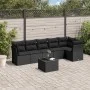 Set de comedor de jardín 7 pzas y cojines ratán sintético negro de , Conjuntos de jardín - Ref: Foro24-3217665, Precio: 455,7...