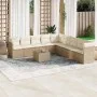 Garden sofa set with beige cushions, 10 pieces, made of synthetic rattan. by , Garden sets - Ref: Foro24-3217788, Price: 644,...
