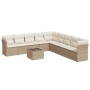Set Gartensofas mit beigen Kissen 10 Stück synthetisches Rattan von , Gartensets - Ref: Foro24-3217788, Preis: 623,05 €, Raba...