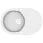Fregadero de cocina de granito con un seno ovalado blanco de vidaXL, Fregaderos - Ref: Foro24-144867, Precio: 198,29 €, Descu...