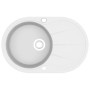 Küchenspüle aus Granit mit weißer ovaler Schüssel von vidaXL, Sinkt - Ref: Foro24-144867, Preis: 193,95 €, Rabatt: %