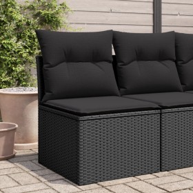 Gartensofa ohne Armlehnen mit schwarzen PE-Rattankissen von , Outdoor-Sofas - Ref: Foro24-365961, Preis: 60,02 €, Rabatt: %