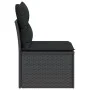 Garden sofa without armrests with black PE rattan cushions by , Outdoor sofas - Ref: Foro24-365961, Price: 59,08 €, Discount: %