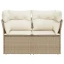 Garden sofa with 2-seater synthetic beige rattan cushions by , Outdoor sofas - Ref: Foro24-366052, Price: 162,65 €, Discount: %