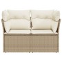 Sofá de jardín con cojines de 2 plazas ratán sintético beige de , Sofás de exterior - Ref: Foro24-366052, Precio: 159,25 €