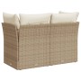 Garden sofa with 2-seater synthetic beige rattan cushions by , Outdoor sofas - Ref: Foro24-366052, Price: 165,26 €, Discount: %