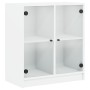 Zusatzschrank mit weißen Glastüren 68x37x75,5 cm von , Sideboards - Ref: Foro24-836420, Preis: 71,38 €, Rabatt: %