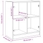 Zusatzschrank mit weißen Glastüren 68x37x75,5 cm von , Sideboards - Ref: Foro24-836420, Preis: 71,38 €, Rabatt: %