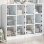 Engineered wood bookcase with black doors 136x37x109 cm by , Bookcases and shelves - Ref: Foro24-3206510, Price: 227,92 €, Di...