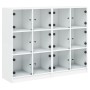 Engineered wood bookcase with black doors 136x37x109 cm by , Bookcases and shelves - Ref: Foro24-3206510, Price: 230,77 €, Di...