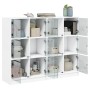 Engineered wood bookcase with black doors 136x37x109 cm by , Bookcases and shelves - Ref: Foro24-3206510, Price: 230,77 €, Di...