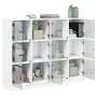 Engineered wood bookcase with black doors 136x37x109 cm by , Bookcases and shelves - Ref: Foro24-3206510, Price: 227,92 €, Di...