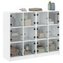 Engineered wood bookcase with black doors 136x37x109 cm by , Bookcases and shelves - Ref: Foro24-3206510, Price: 230,77 €, Di...