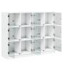 Engineered wood bookcase with black doors 136x37x109 cm by , Bookcases and shelves - Ref: Foro24-3206510, Price: 230,77 €, Di...
