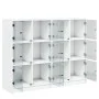 Engineered wood bookcase with black doors 136x37x109 cm by , Bookcases and shelves - Ref: Foro24-3206510, Price: 227,92 €, Di...