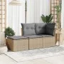 Garden stool with beige synthetic rattan cushion 55x55x37cm by , Outdoor ottomans - Ref: Foro24-366090, Price: 52,79 €, Disco...