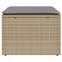 Garden stool with beige synthetic rattan cushion 55x55x37cm by , Outdoor ottomans - Ref: Foro24-366090, Price: 52,79 €, Disco...